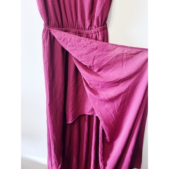Show Me Your Mumu Kendall Merlot Chiffon Formal Dress in Deep Burgundy - Picture 4 of 7
